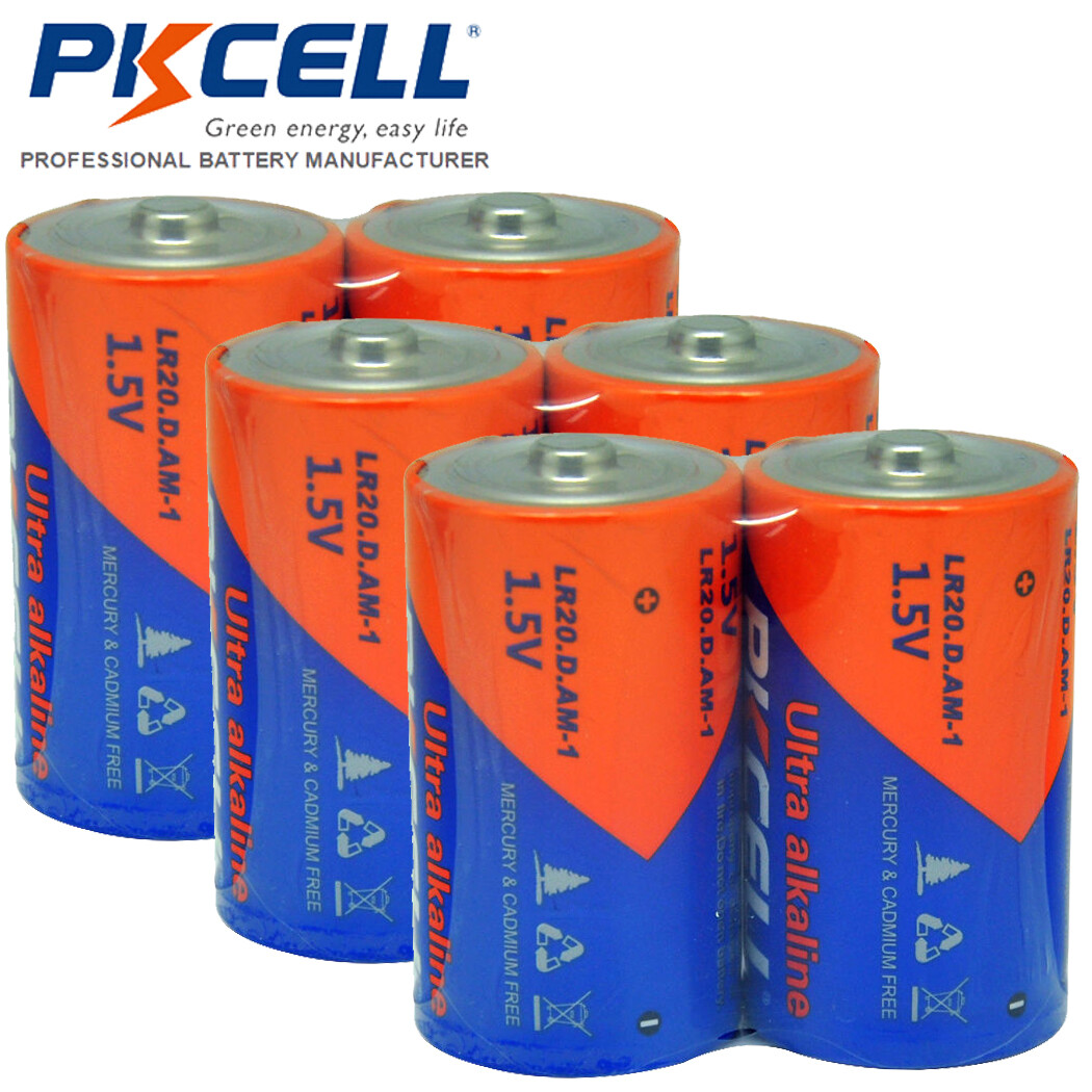 6Pcs LR20 E95 AM1 MN1300 1.5V Size D Alkaline Batteries for Portable Electronics