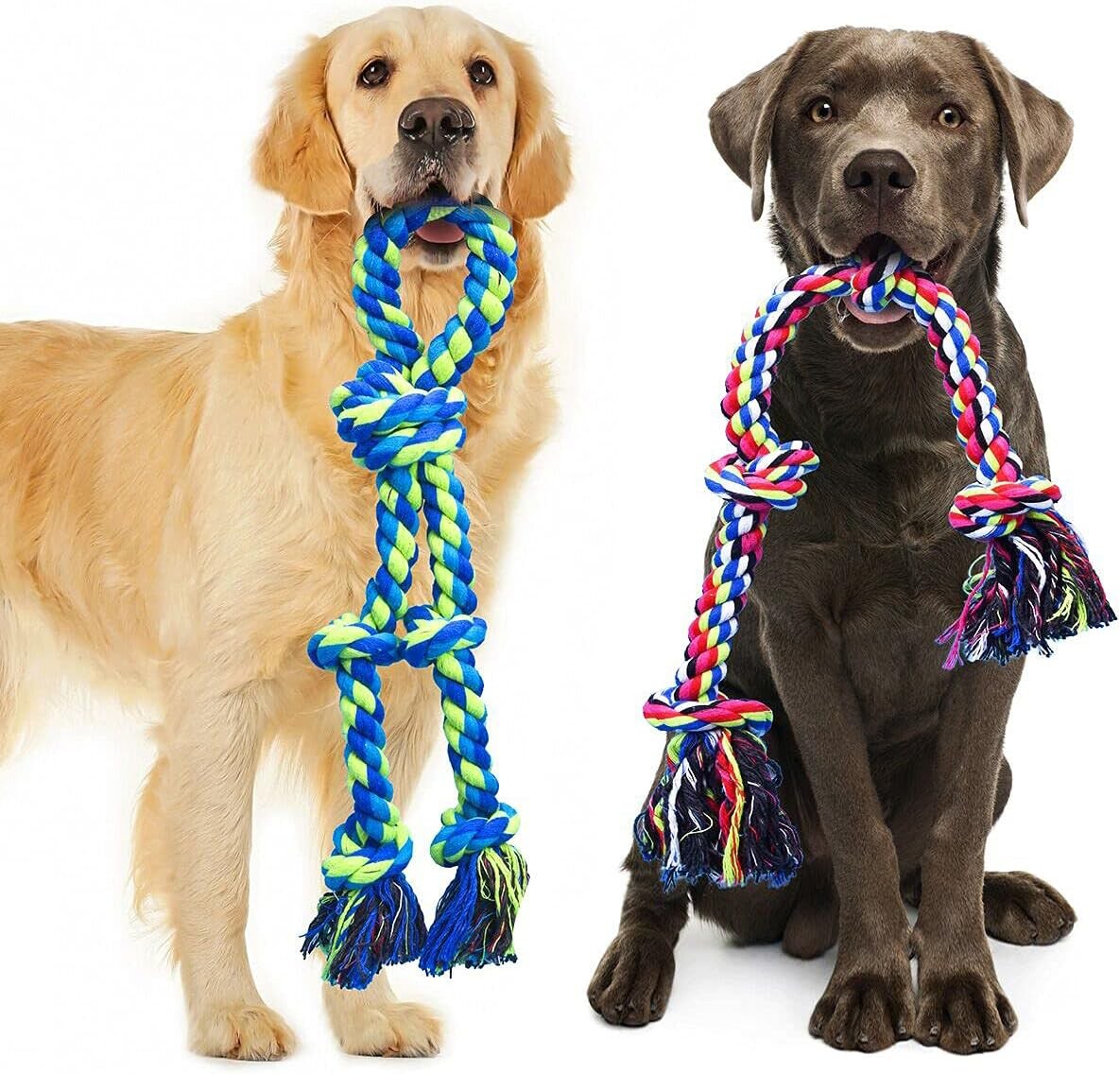 Heavy Duty Dog Rope Toys for Large Breed Aggressive Chewers, 2 Pack Indest