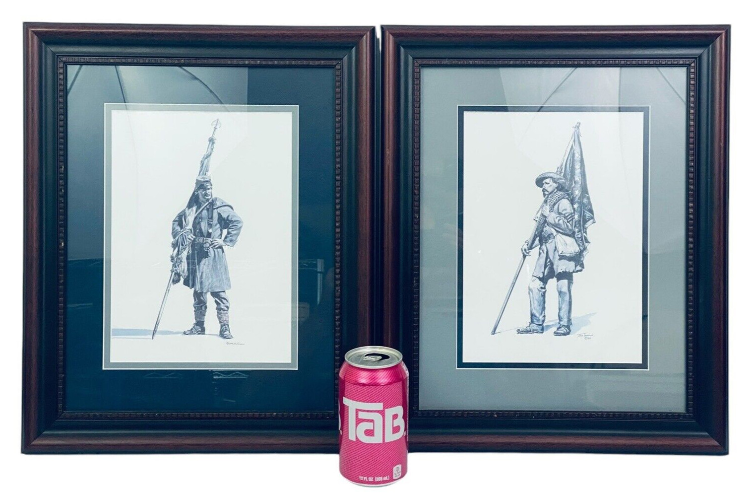 Don Troniani Framed Pair Civil War Prints Confederate Union Soldiers Blue Gray