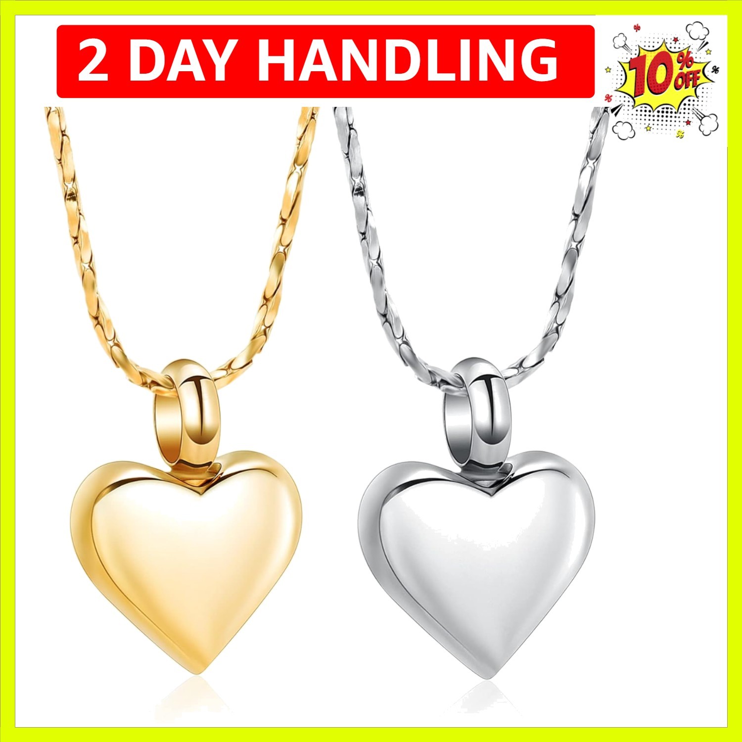 Small Heart Urn Necklace for Ashes Cremation Jewelry for Women Stainless Stee...