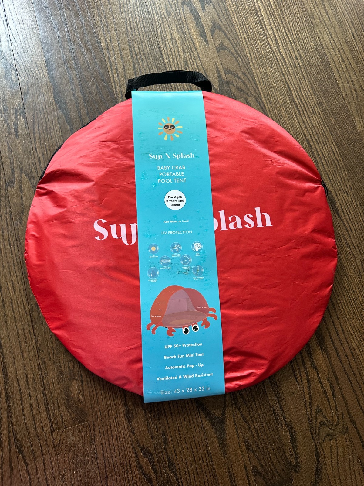 NEW Sun N Splash Baby Pool Tent Crab (Red) UV Protection