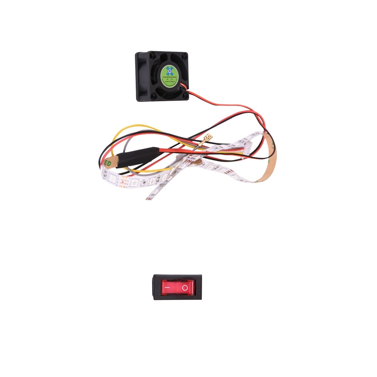 1Set 5-Pin Power Cable Switch LED Strip Fan Kit For Home Edition Arcade Board qq