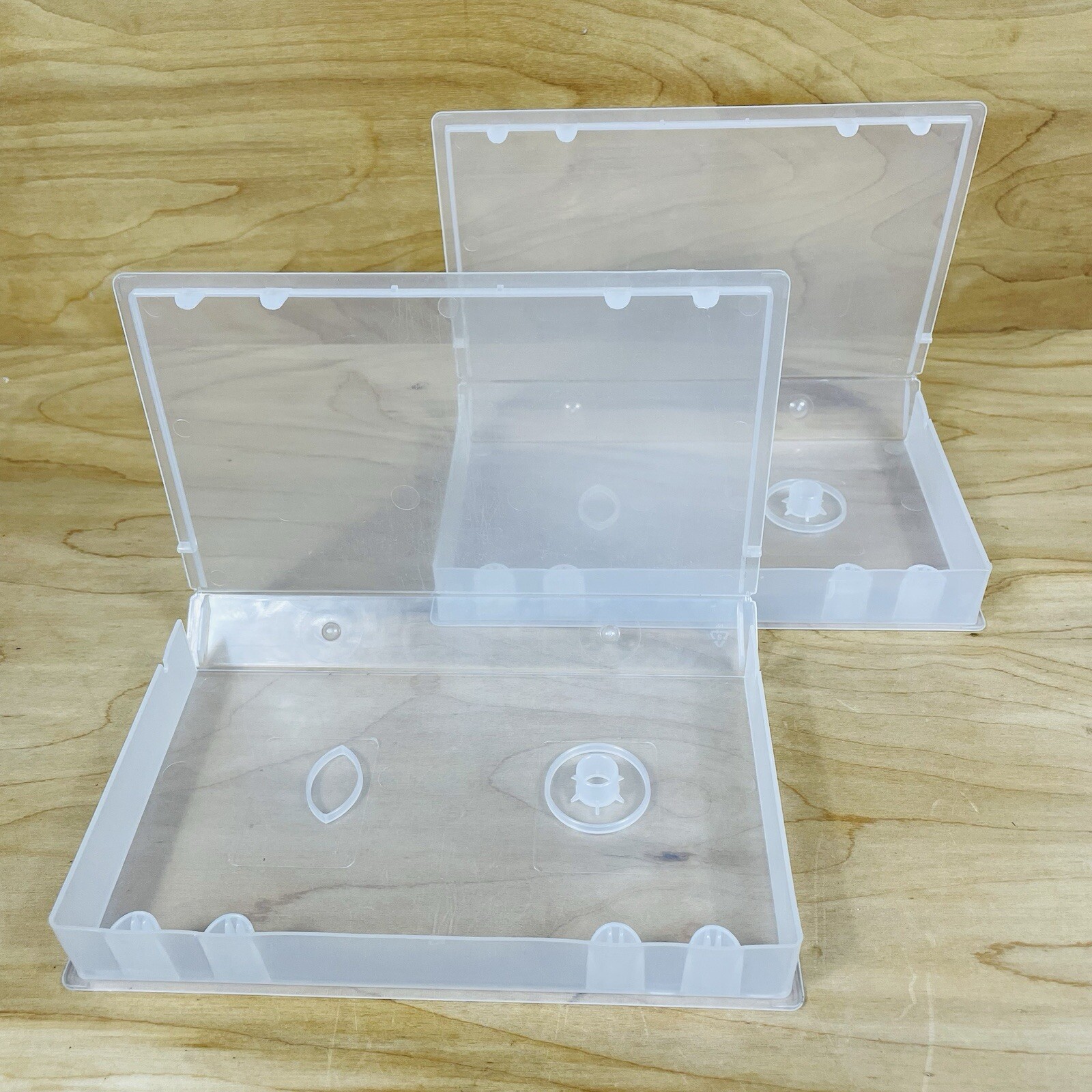 VHS Video Store Rental Clear Plastic Storage Box Set of 2