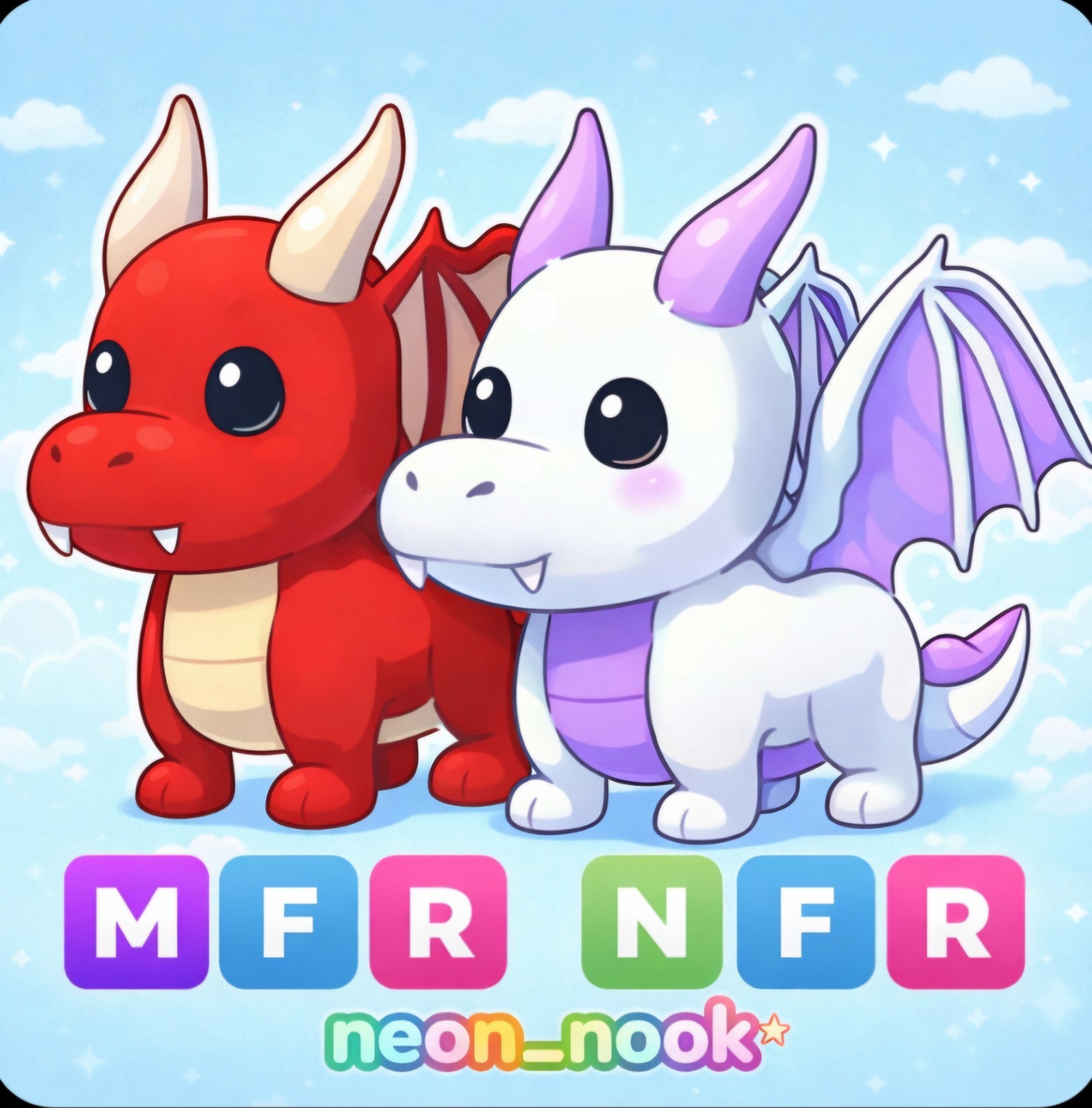 Mega Neon Fly Ride Dragon + Neon Fly Ride Lavender Dragon ✨ | Cute Pet Bundle