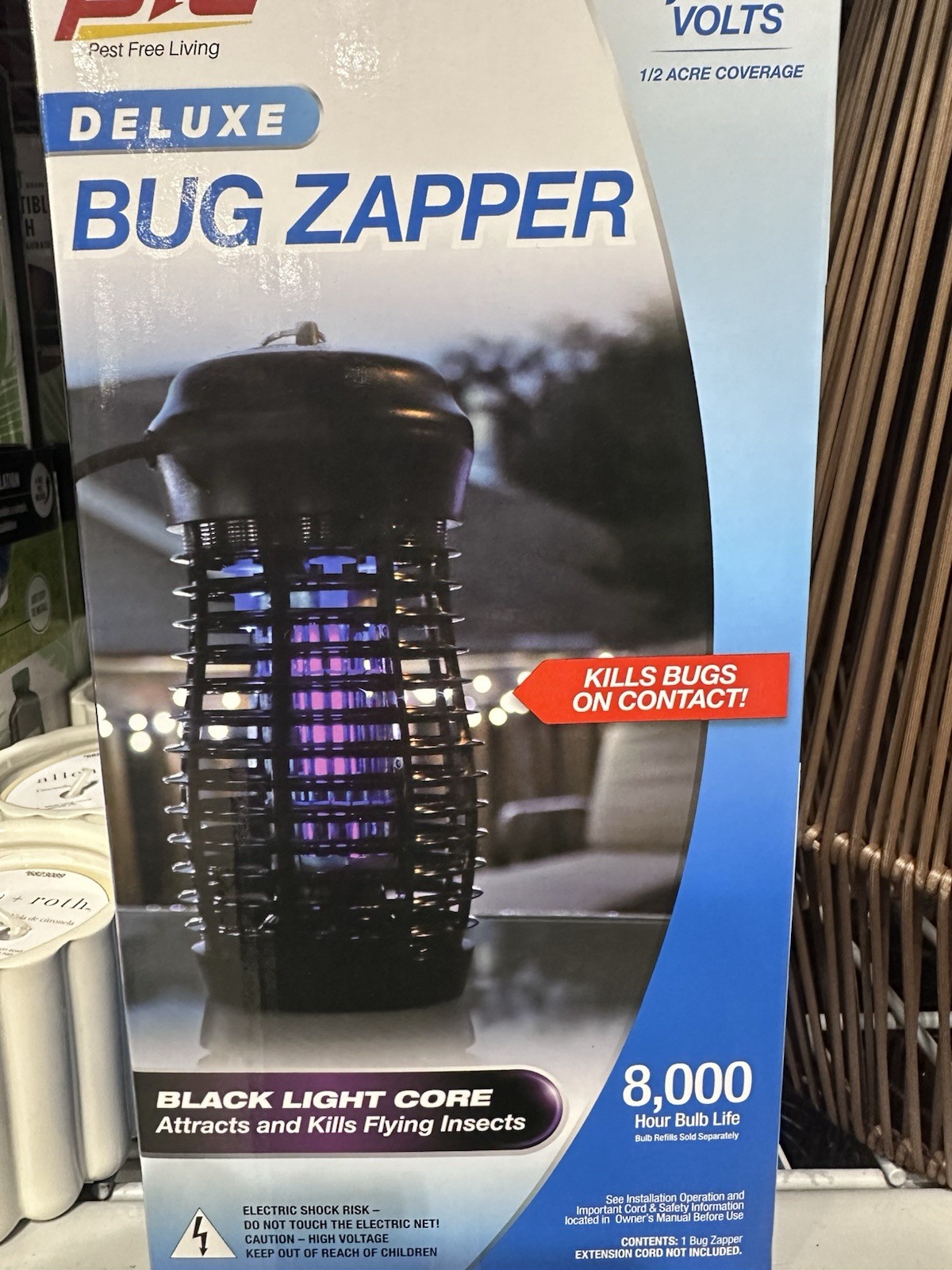 Bug ZAPPER Black Light 15W 1500V Weatherproof 1/2 Acre for Outdoor Pic 15w