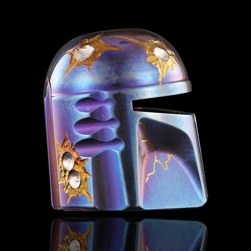 Titan Alloy Paracord Bead Knife Pendant EDC DIY Accessories Mandalorian Helmet