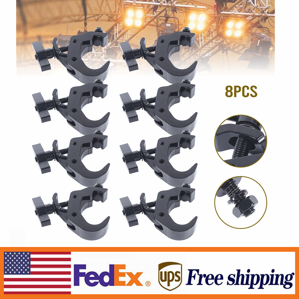 8 Pack 330lbs Heavy Duty Stage Lighting Clamps DJ Light Truss Clamp Set Black