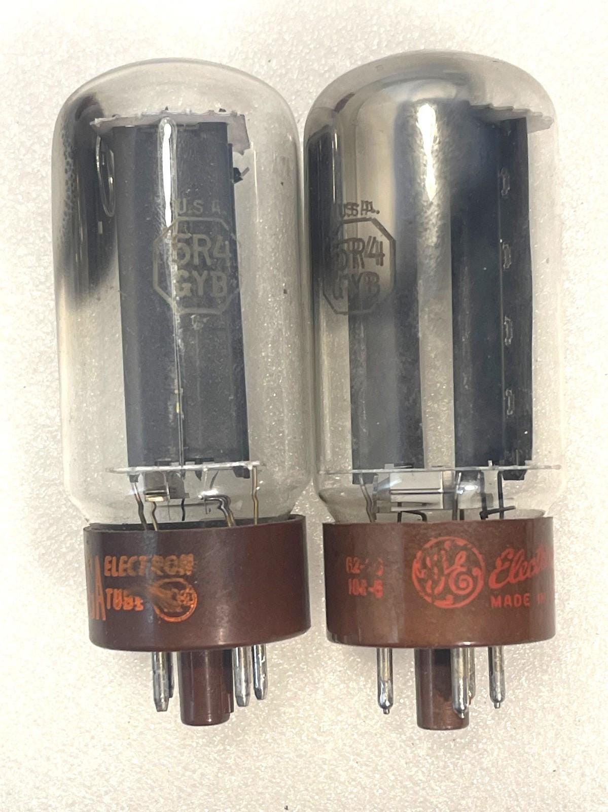 2 Vintage GE rca 5R4 gyb Rectifier Amplifier Radio Vacuum Tube TV-7 Tested D11