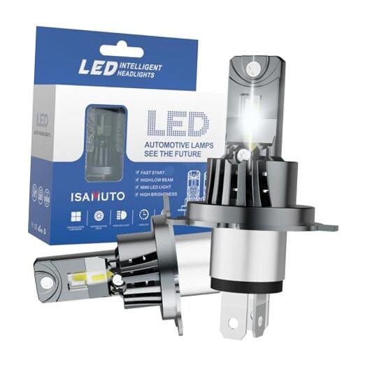 Bulbs, 300% Brightness 10000 LM 6500K Cool White, Upgraded Lamp Design Fog H4