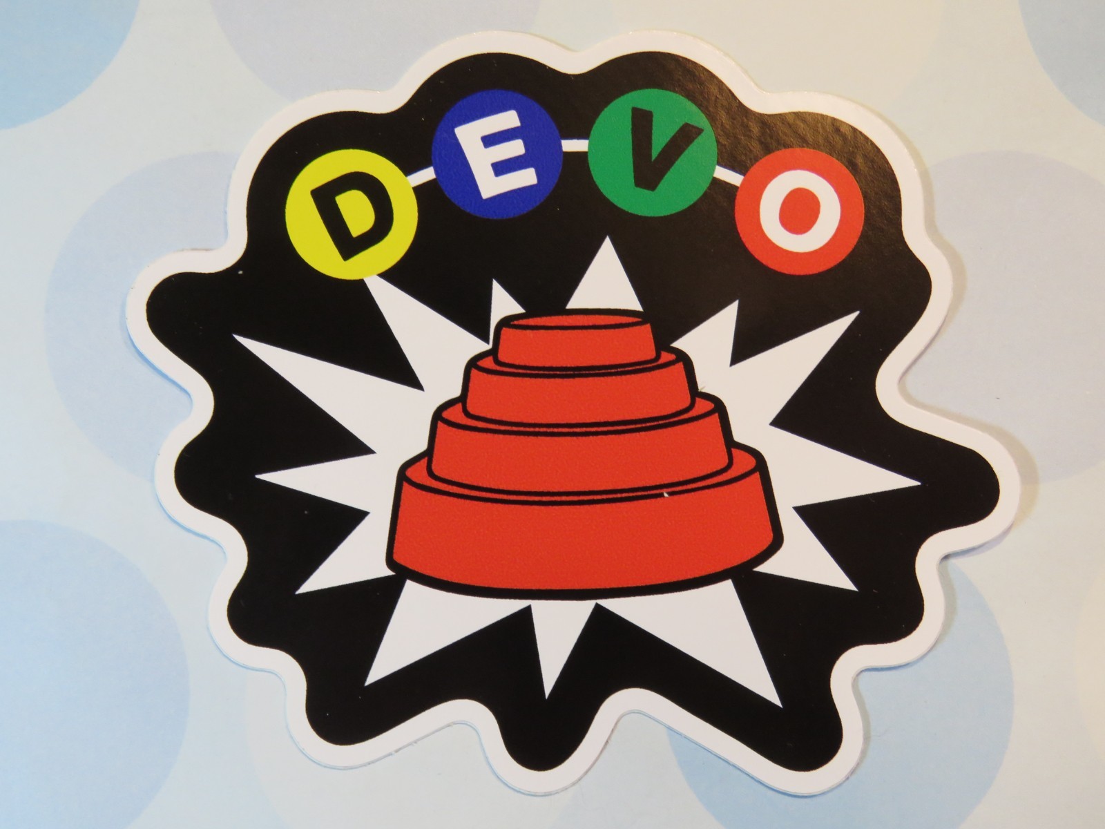 4.1" Music STICKER ~ DEVO: Akron, OHIO Revolutionary New Wave Band Since 1973