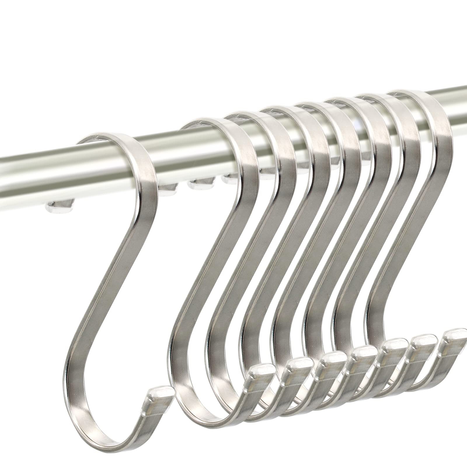 AMZFULY Heavy Duty S Hooks,Stainless Steel S Shaped Hook for Hanging Pots and...