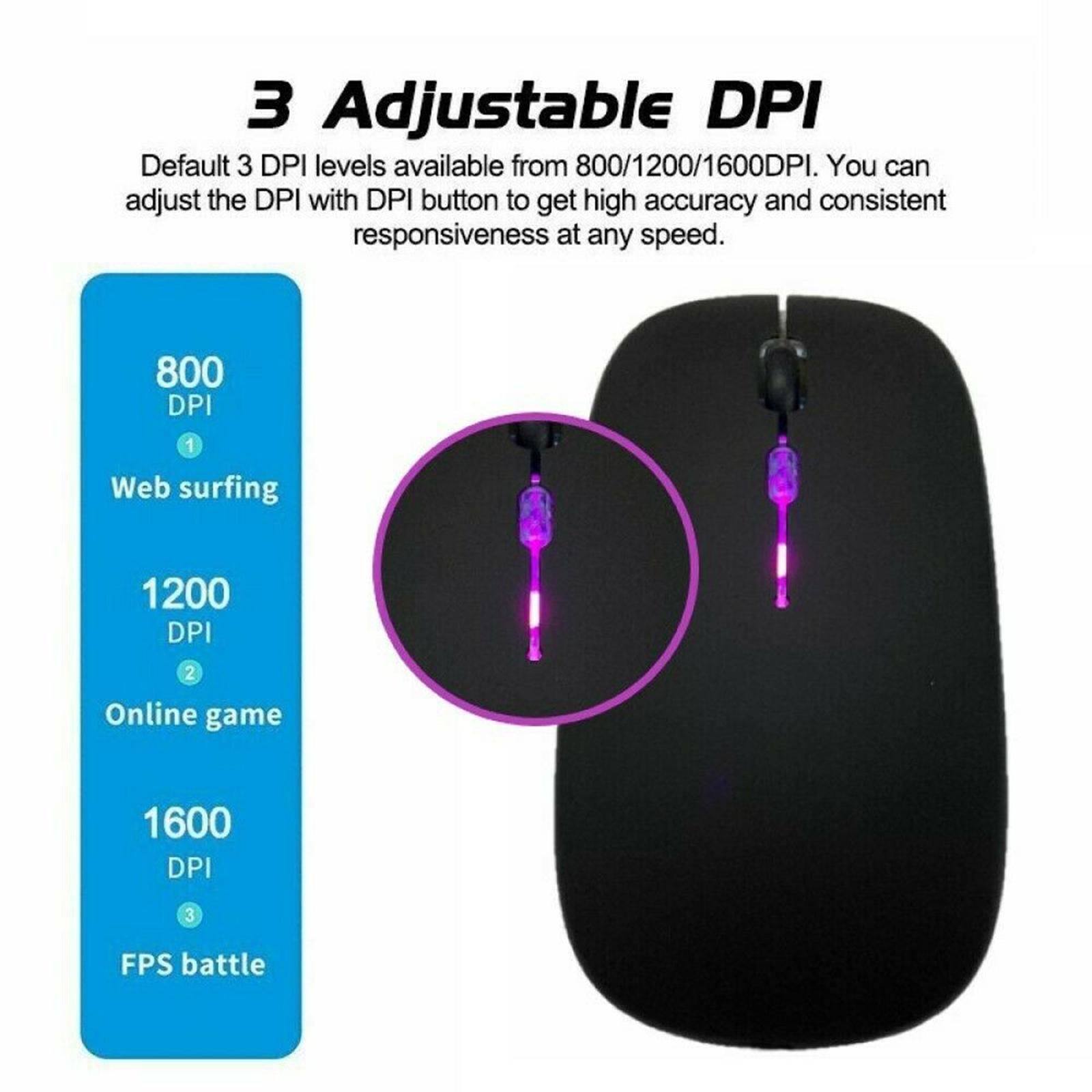 2.4GHz Wireless Bluetooth Optical Mouse Laptop RGB Mice Batteryღ S5C2 P8N9 PLM