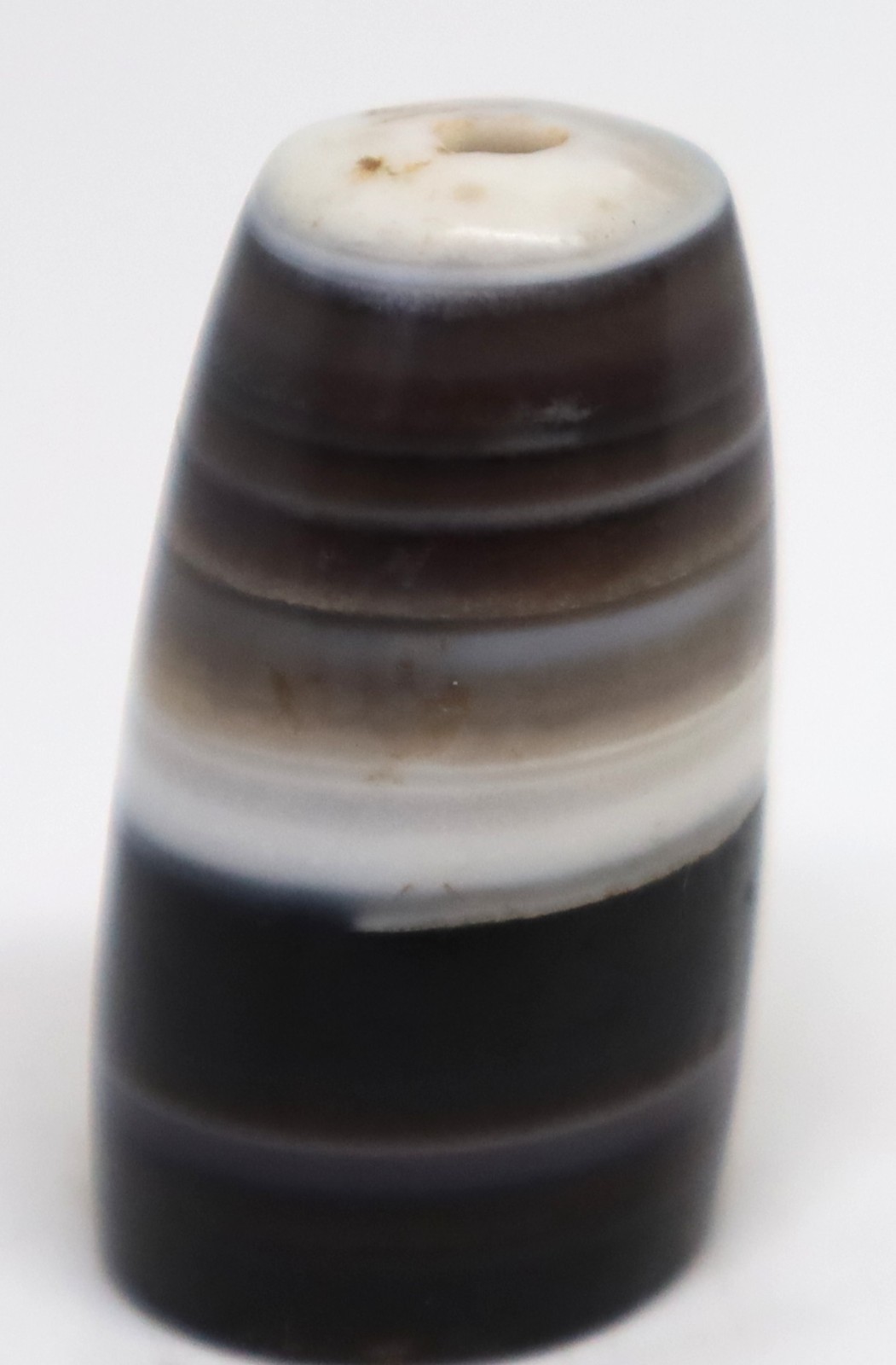 Ancient Himalayas, Tibet, Nepal, Bhutan,Black and White Dzi bead, old agate bead