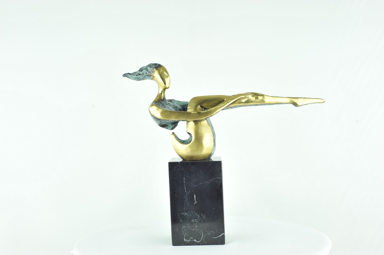 Modern Style Statue Sculpture Dancer Acrobat Art Deco Style Bronze Signed