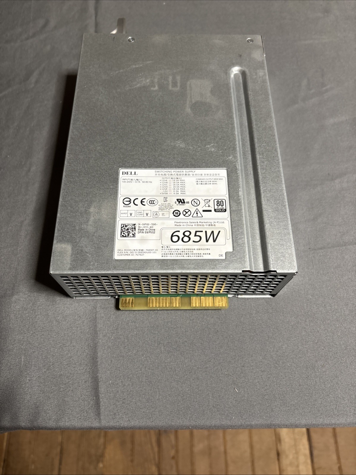 Dell Precision T3600 T7600 685W Switching Power Supply F685EF Used, Guaranteed.