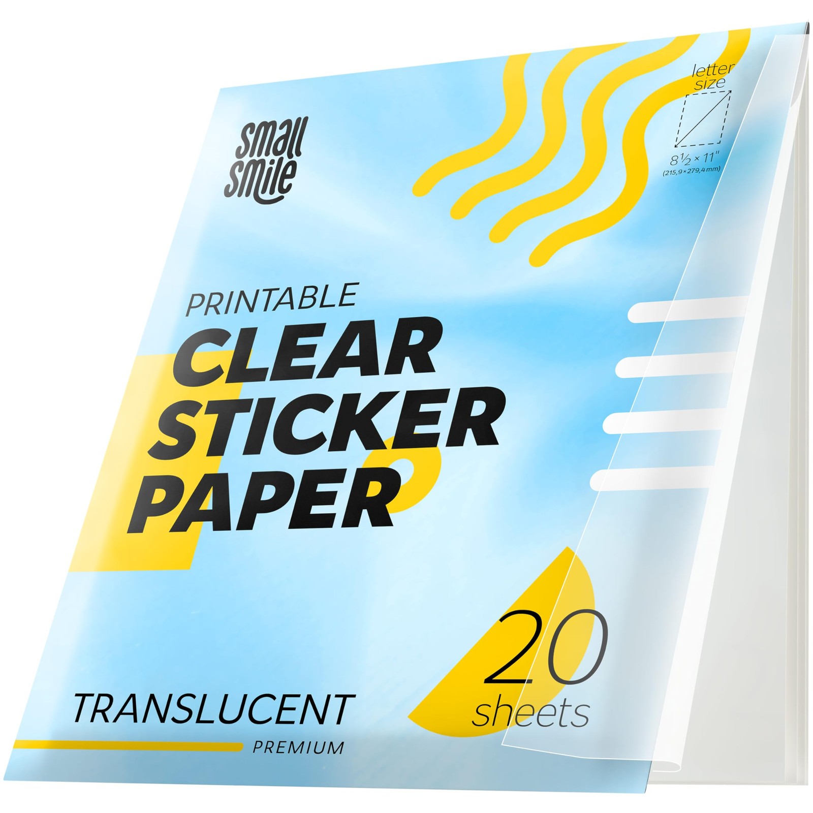 95% Clear Sticker Paper for Inkjet Printer and Laser – 20 20 Sheets, 