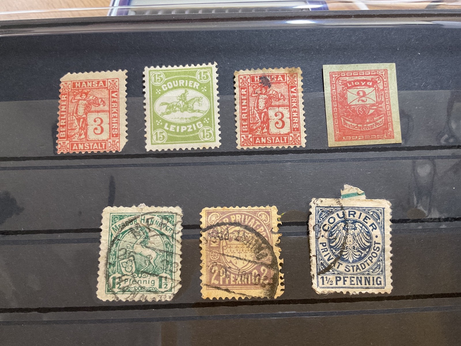 German private courier mounted mint or used stamps   B3569