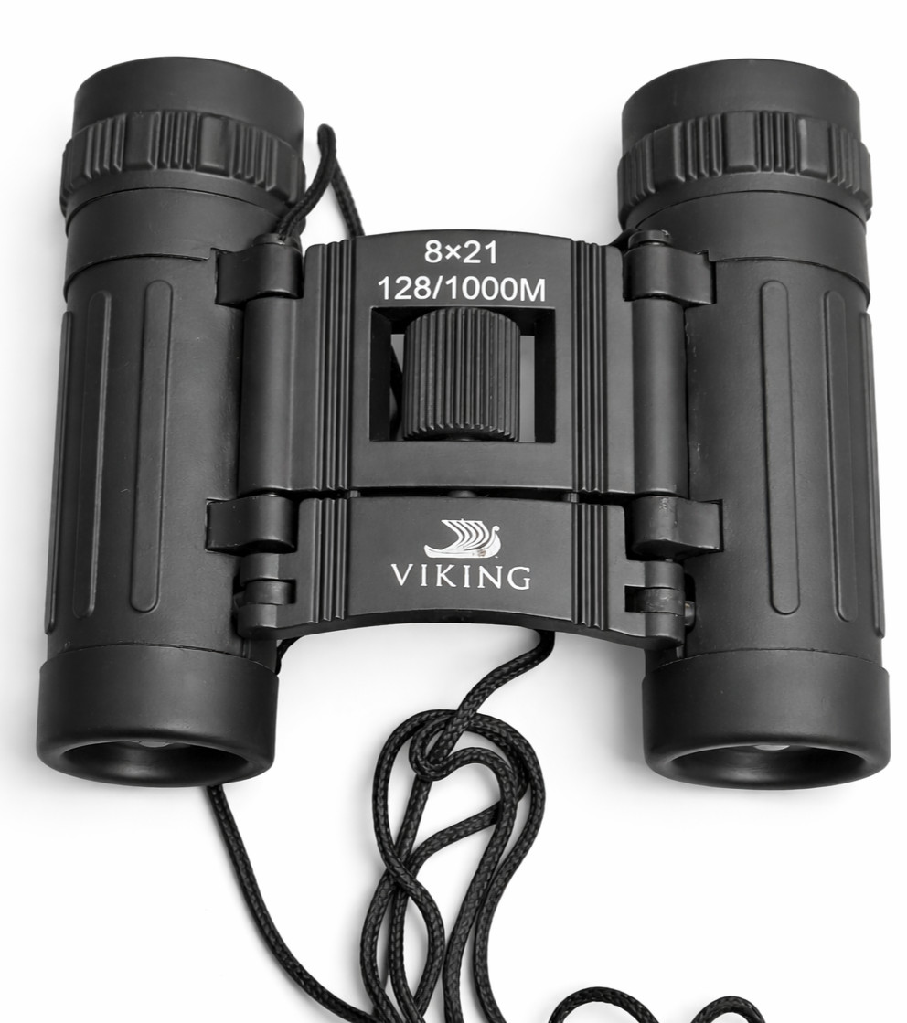 Viking 8x21 Compact Folding Binoculars 128/1000M Pocket Travel Birding w/ Strap