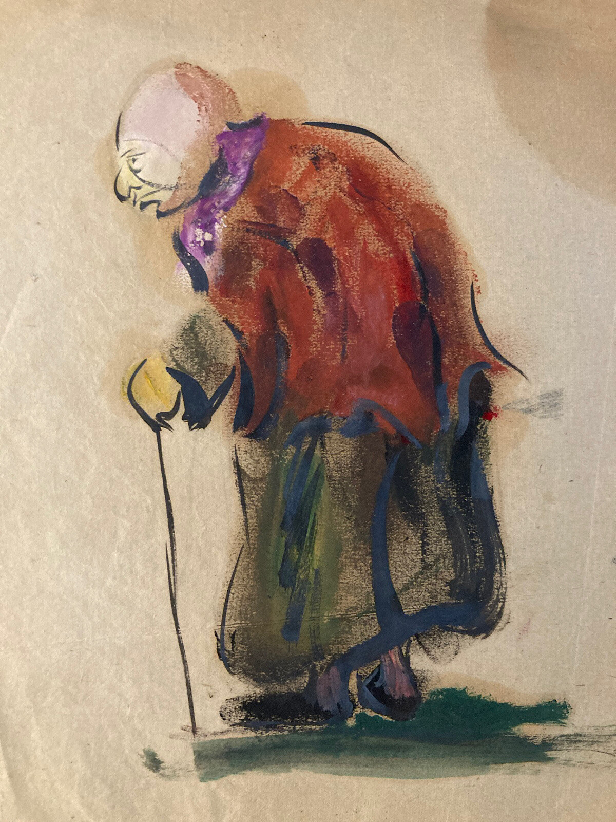 Very Beautiful German Expressionism Ink Gouache 1920 Expressionist