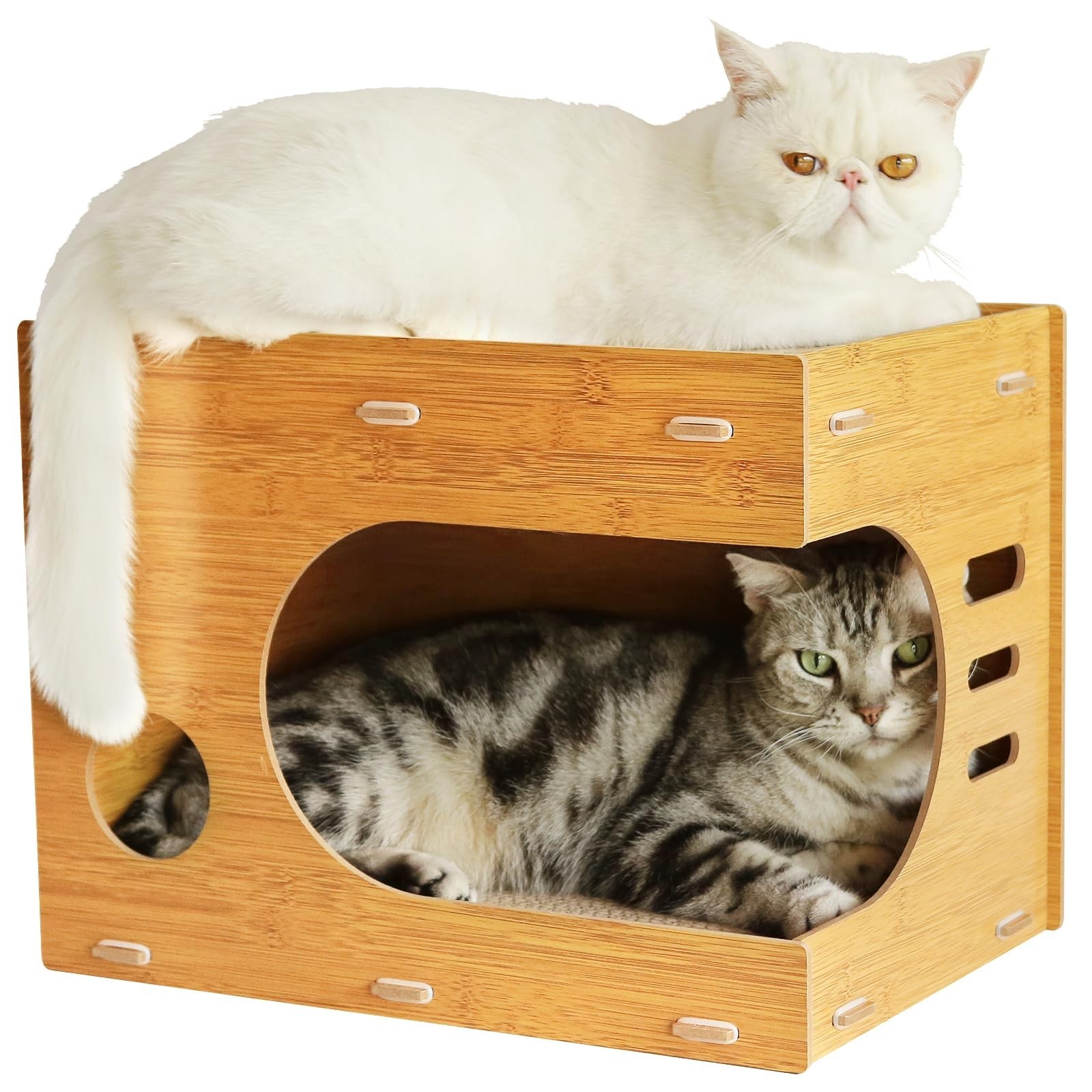 Cat Scratcher House,2 in 1 Cardboard Cat House Durable and Sturdy Cat Scratch...