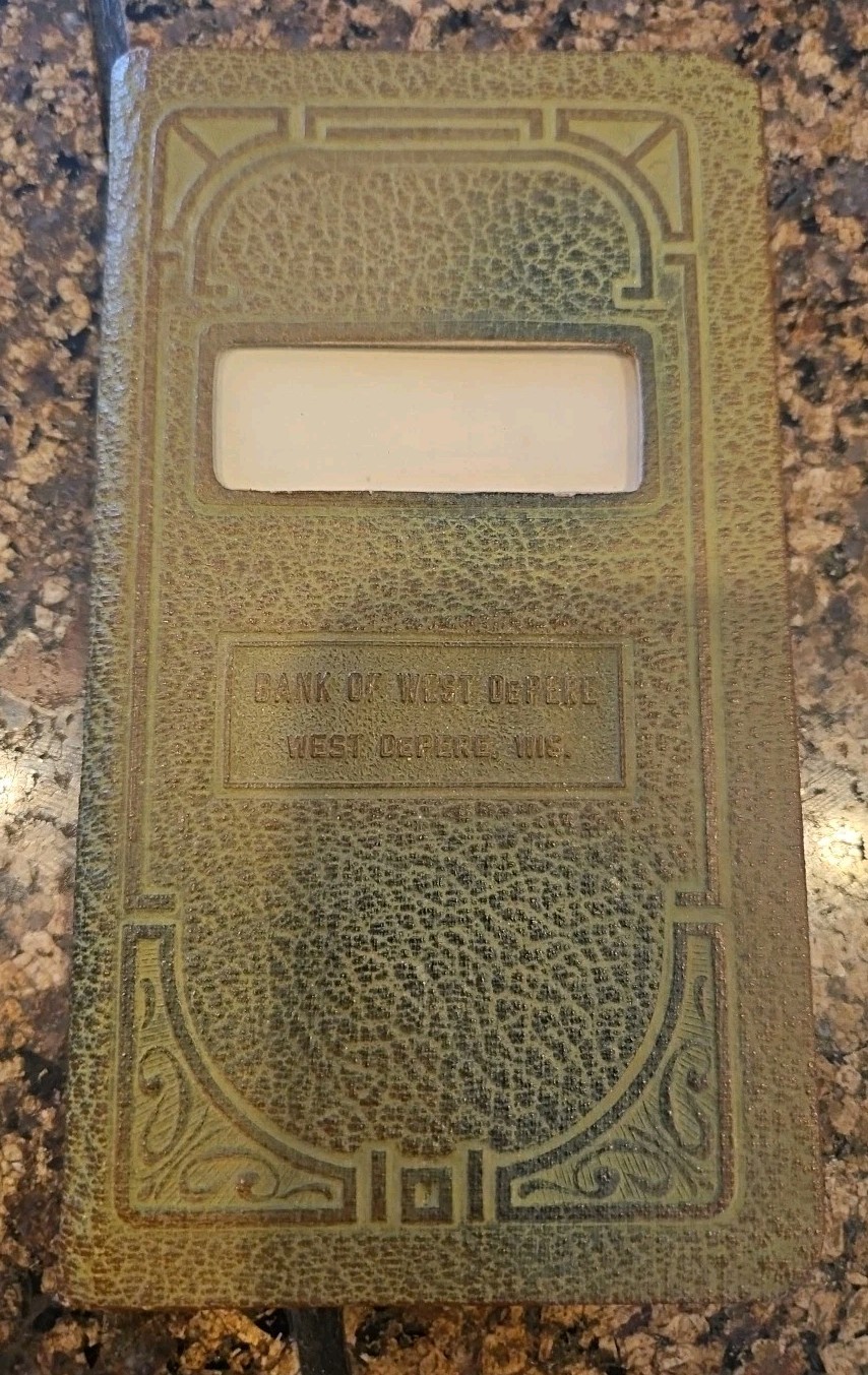 Bank Of West DePere Wisconsin Small Booklet Bank Ledger Vintage 1920s ?