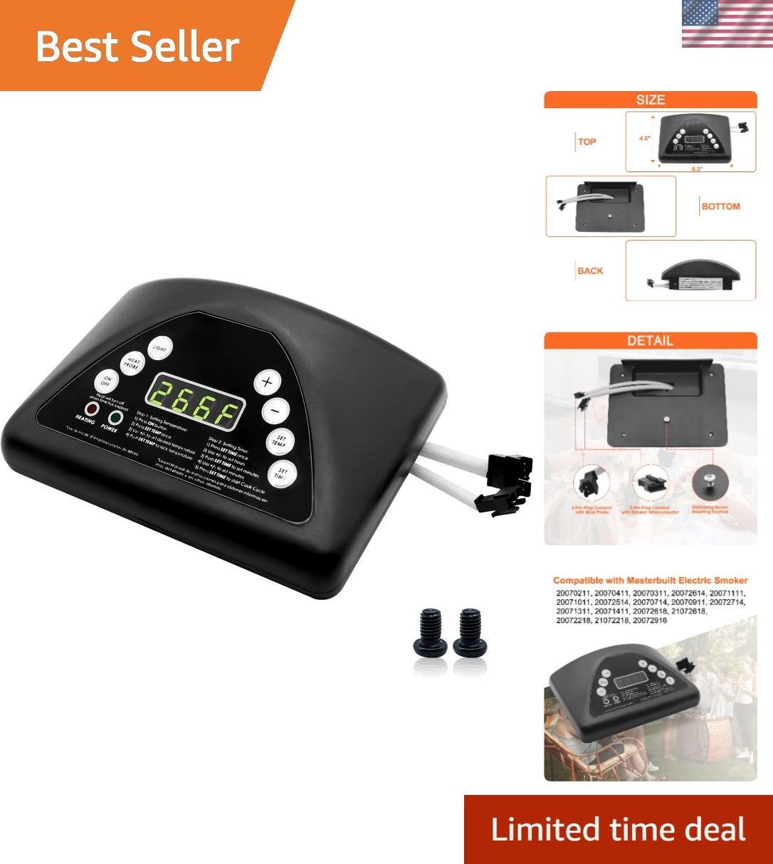 Digital Control Panel Replacement Parts 9907100001 Compatible with Masterbuil...