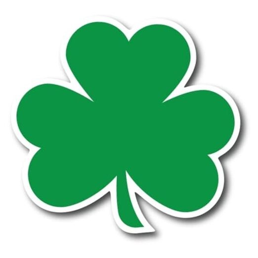 : St. Patrick's Day Magnet Decal - 5x4.5 Inches - Heavy-Duty Green Shamrock