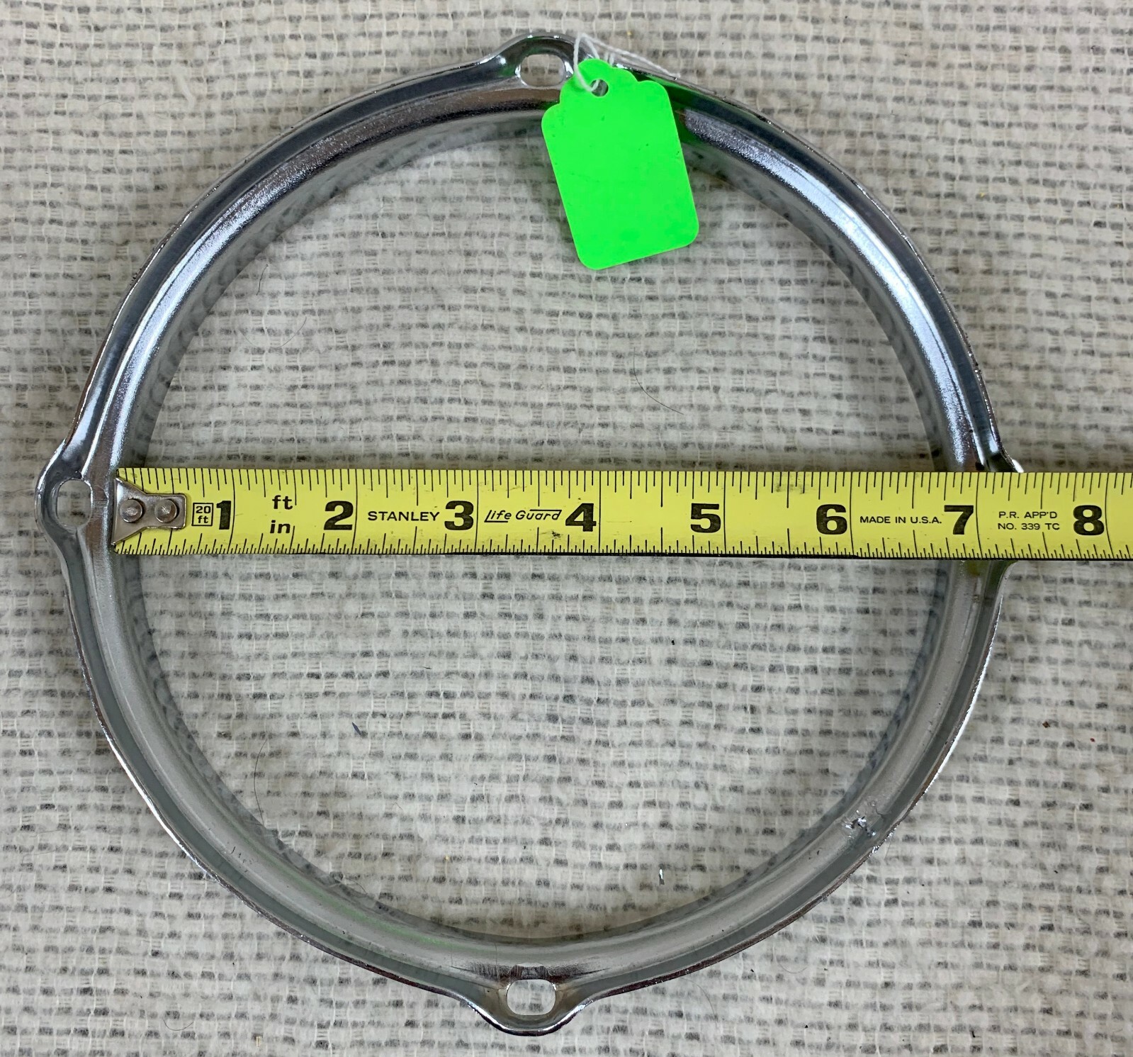 RARE 7-Inch RIM Rack Tom Hoop Counterhoop Part Double Flanged COS 4-Lug 80s 90s