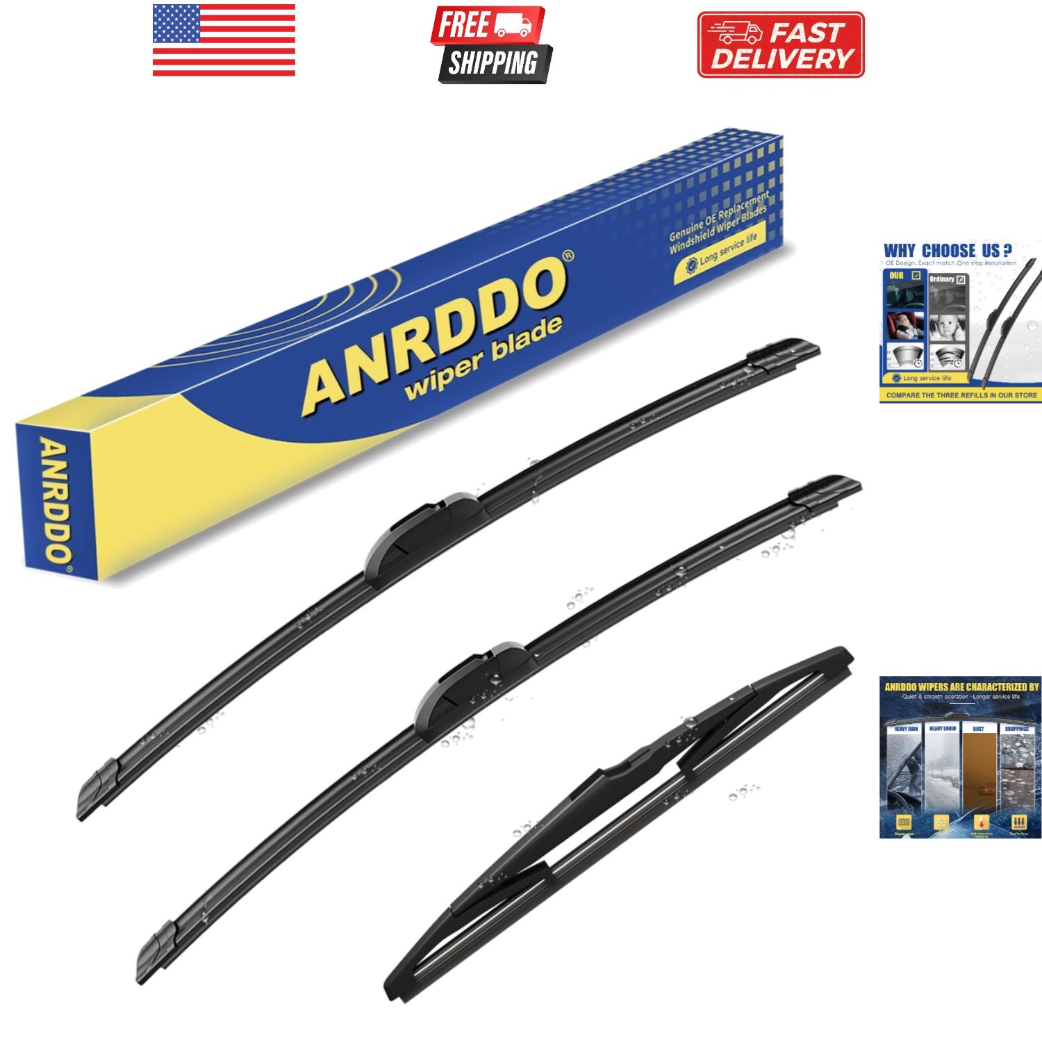 3 wipers Replacement for 2017-2022 KIA Sportage/2019-2021 2022 2023 Hyundai S...