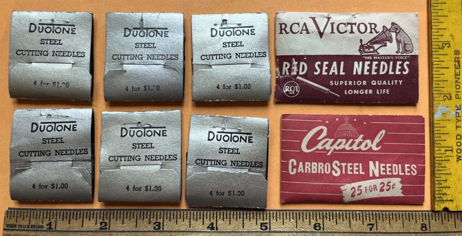 70+ Vintage Phonograph Needles Lot: Duotone/Capitol Carbro/RCA Victor Red Seal
