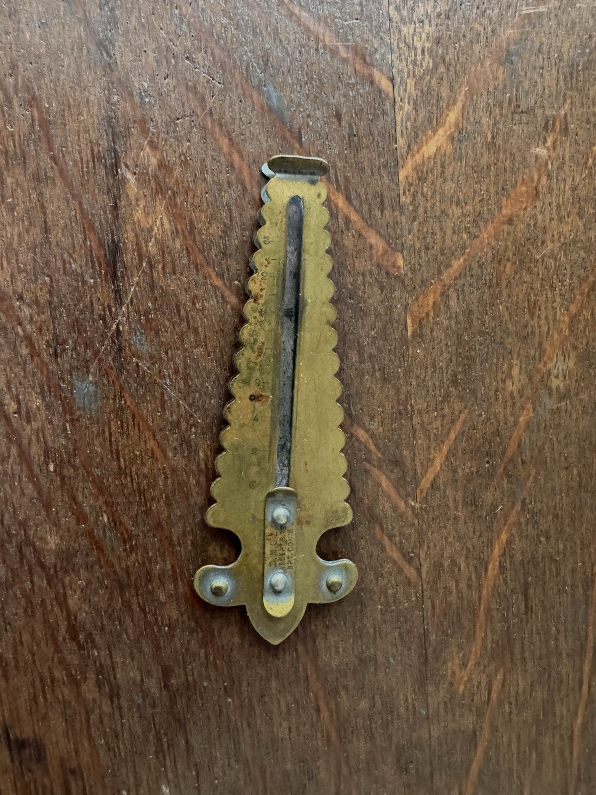 Vintage Brass Buttonhole Gauge & Cutter