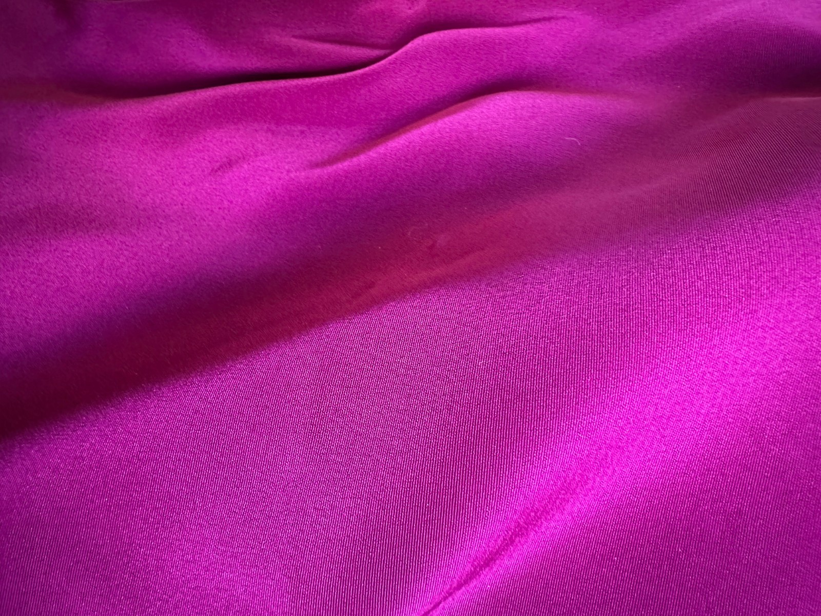 Luxury Deep Magenta Silk-Blend Twill Fabric Rich Color, Medium Weight 5Yards $45