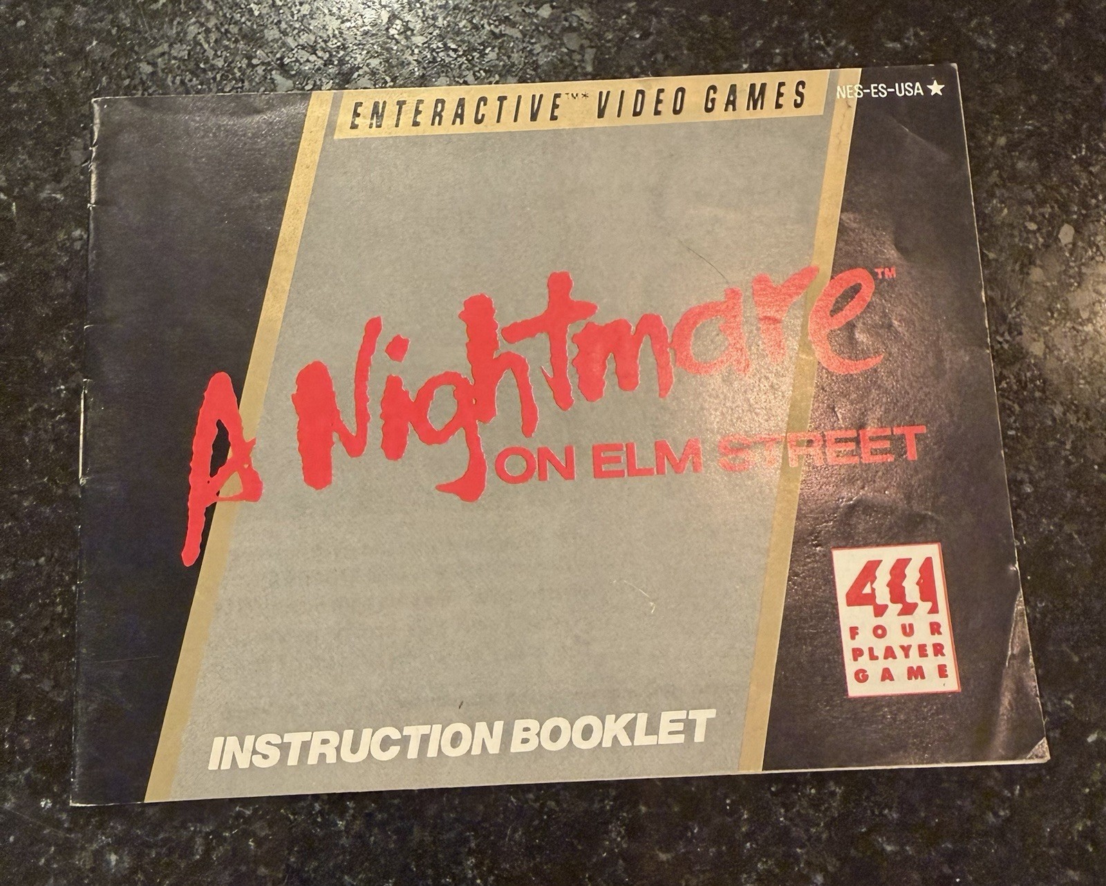 A Nightmare on Elm Street Instruction Manual Only Nintendo Nes Authentic