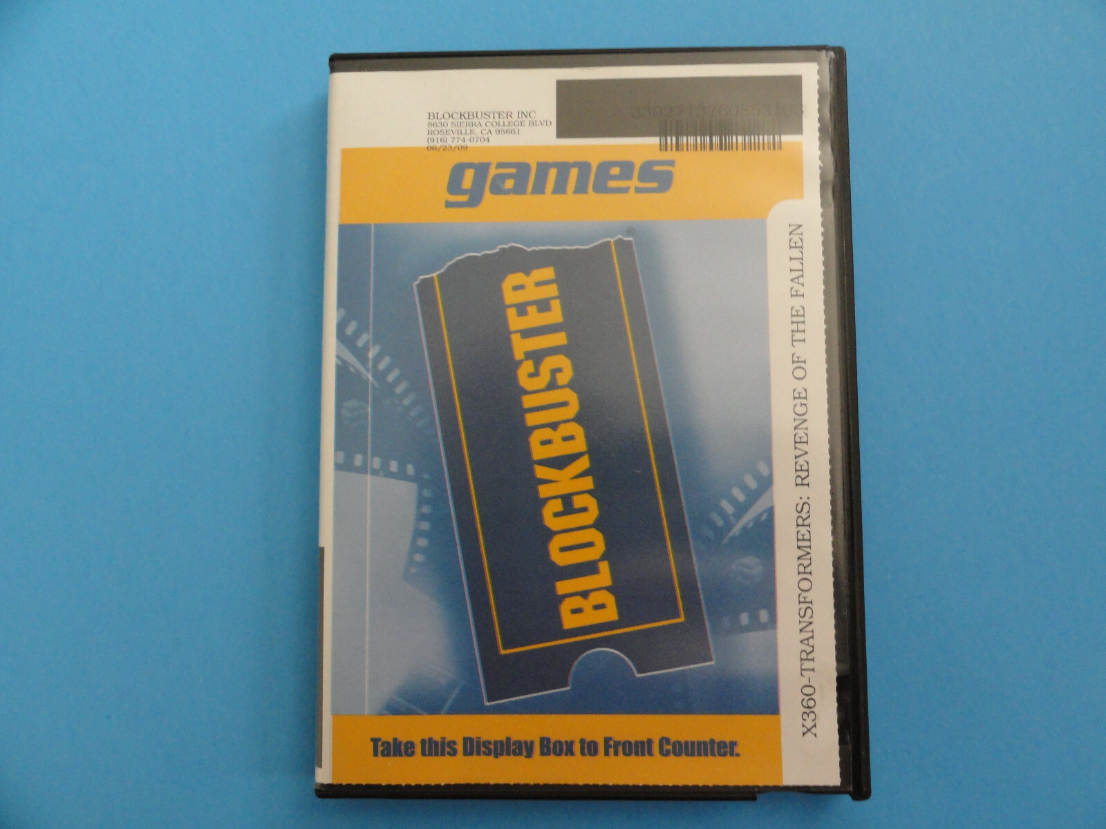 XBOX 360 TRANSFORMERS: REVENGE OF THE FALLEN BLOCKBUSTER VIDEO RENTAL CASE