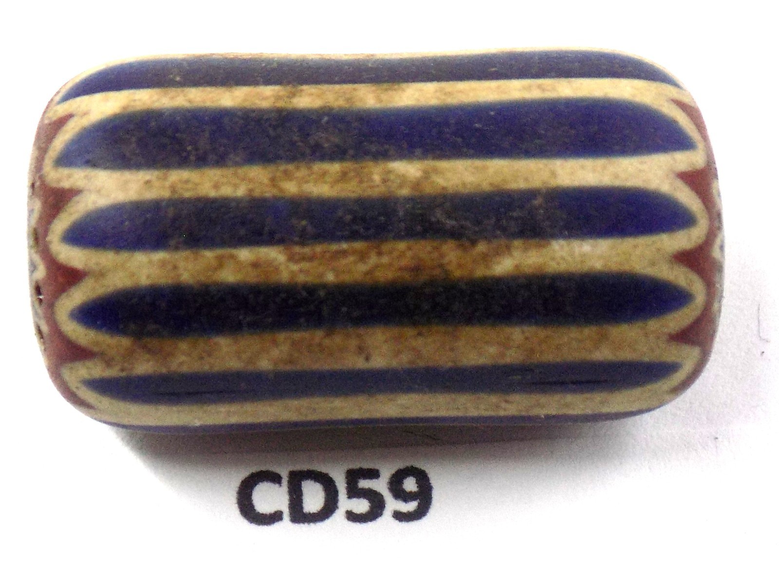 Nice Old used Antique Venetian Chevron African Trade Bead  CD59  BG 76