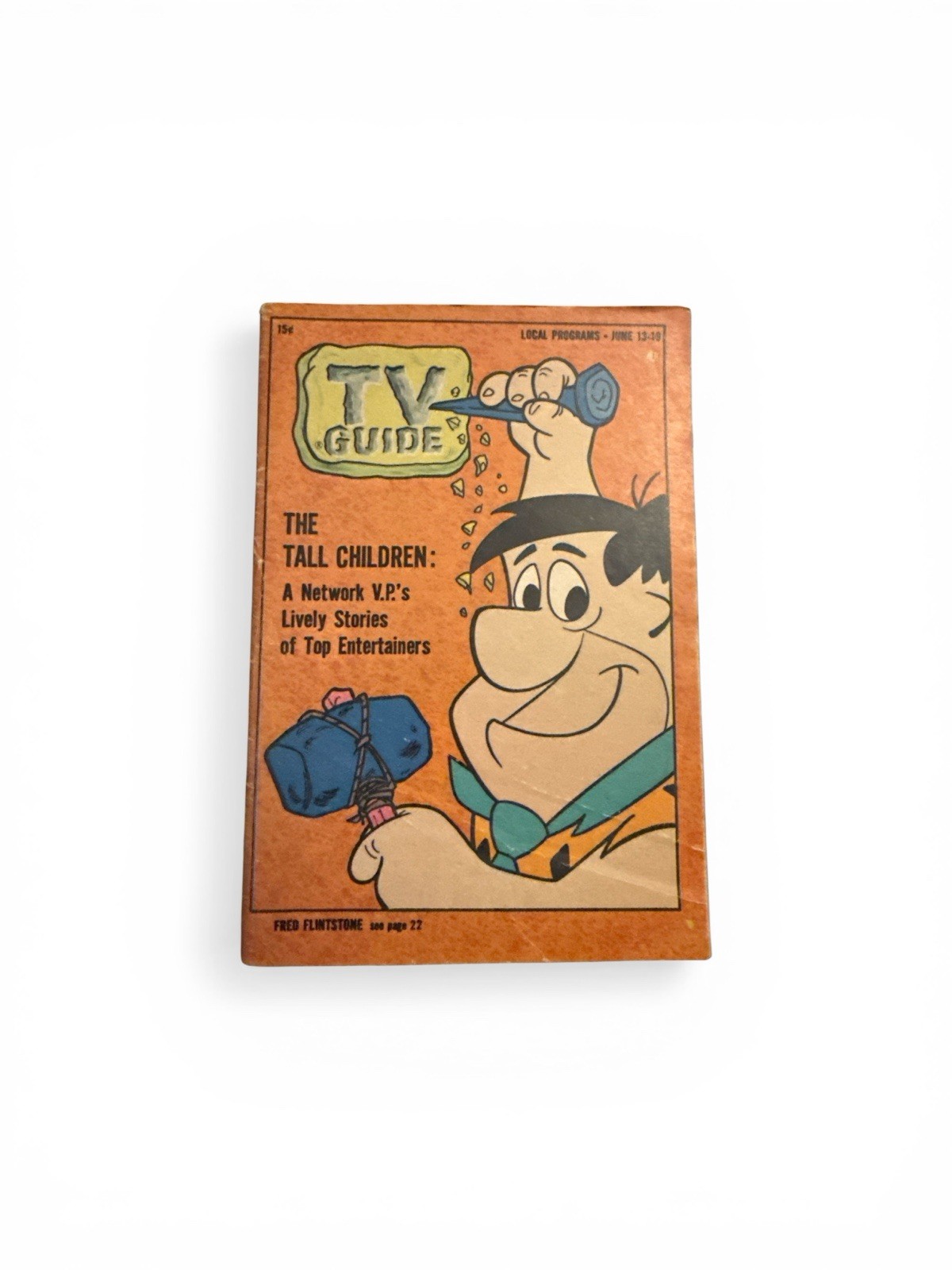 THE FLINTSTONES - TV Guide - July 13-19, 1964 (No Label) CROSSWORD COMPLETED