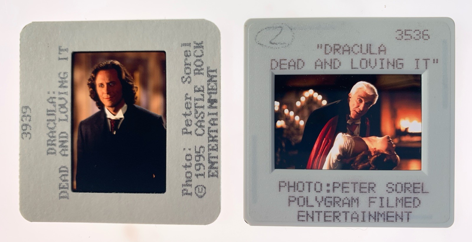 DRACULA DEAD & LOVING IT Leslie Nielsen Steven Weber 1995 35mm Slides x2