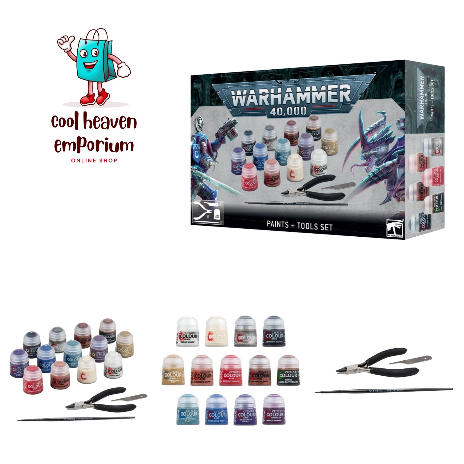 Deluxe Warhammer 40,000 Paints + Tools Set - Transform Your Miniatures Today