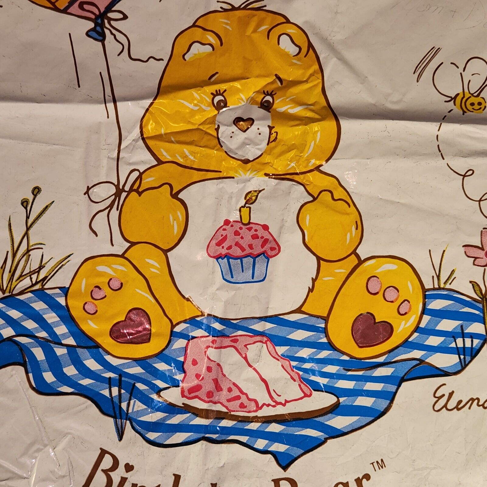 Original Care Bear Mylar Balloon 1983 Birthday Bear Nursery Decor Shower Gift