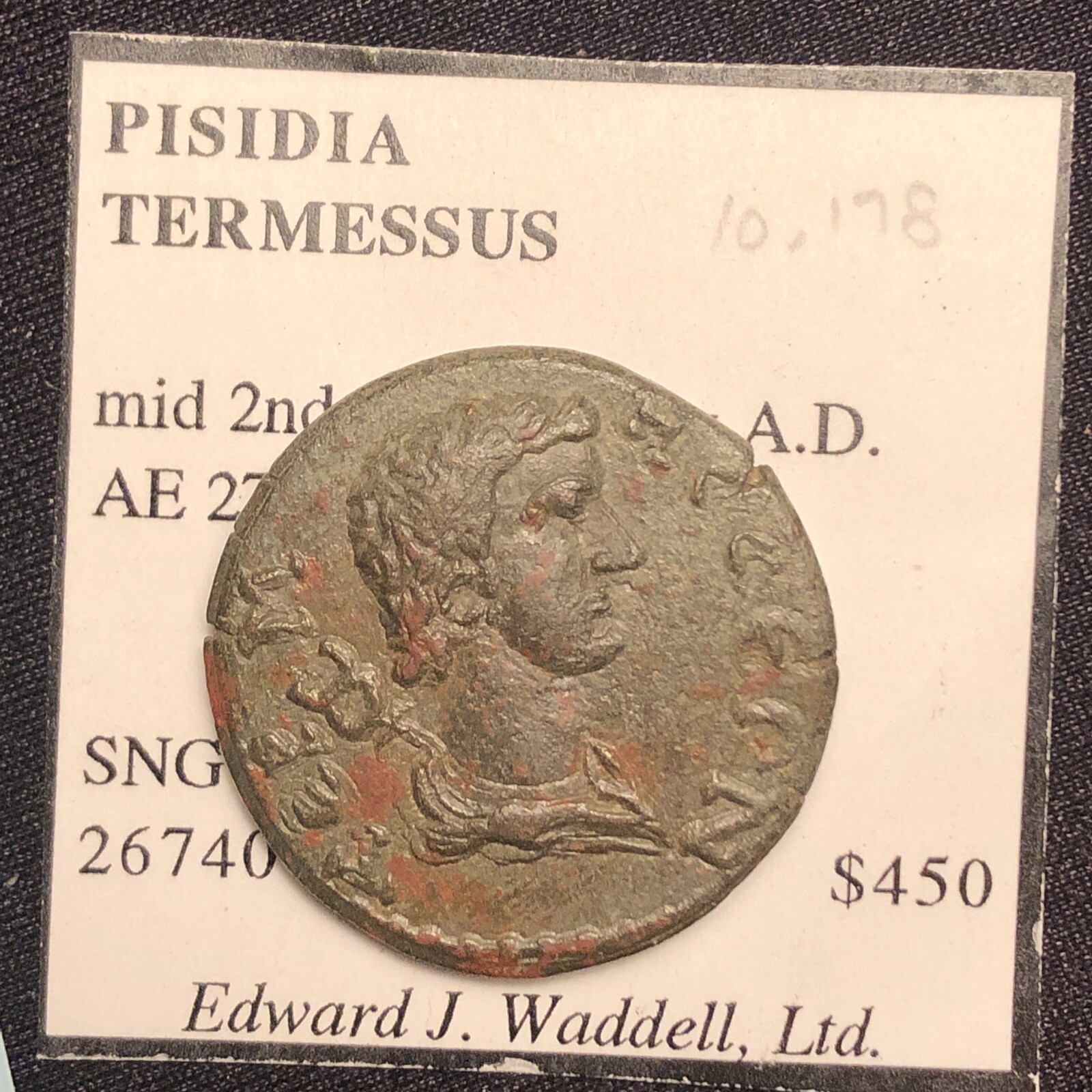 ancient coin hermes  Ae27 pisidia termessus major 3rd century . Rev. Apollo Stan