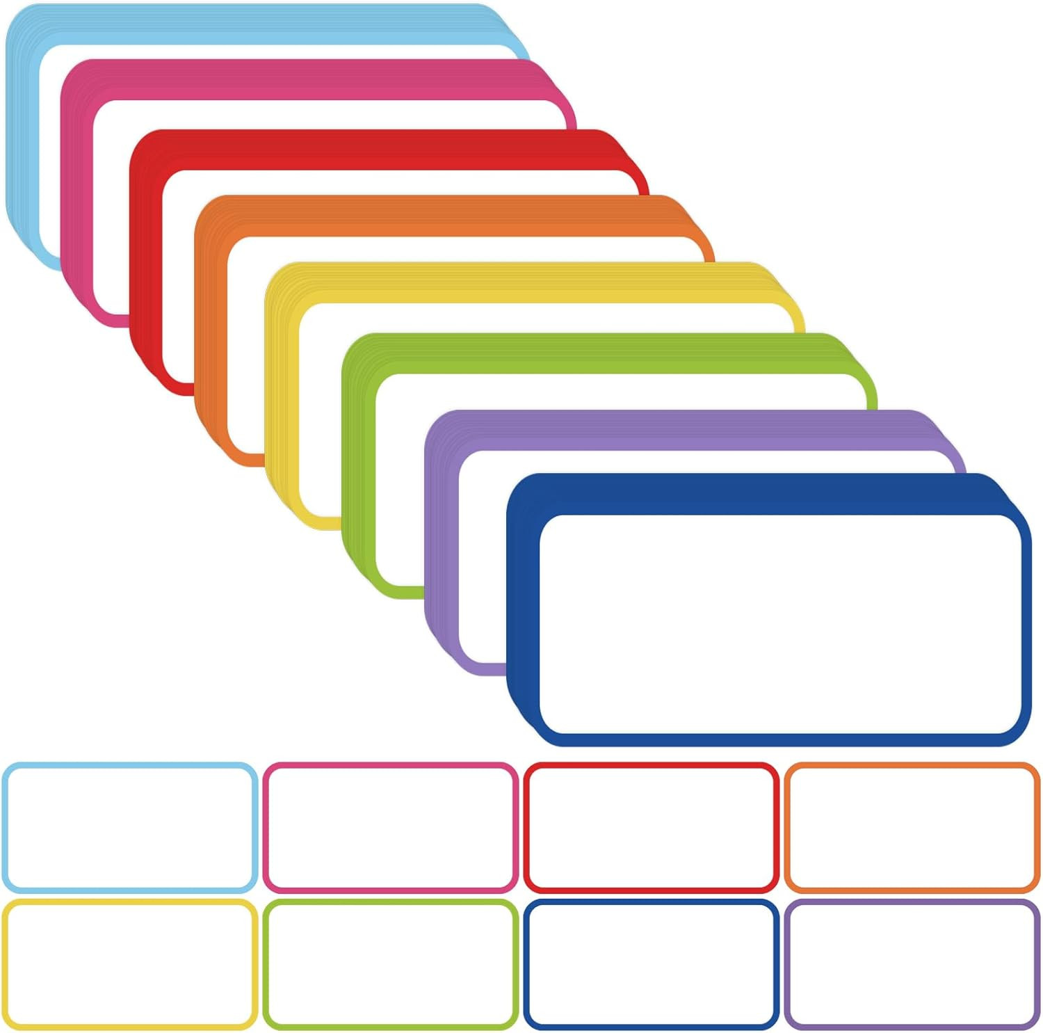 32 Pcs Dry Erase Magnetic Labels, 4.2 X 2.1 Colored Border Reusable Writable Mag