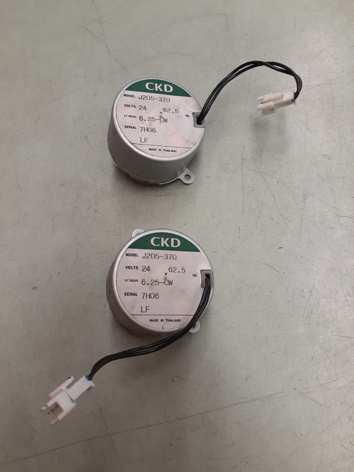 (2) CKD Timer Motor J205-370  6.25-CW  24VAC  Serial: 7H06