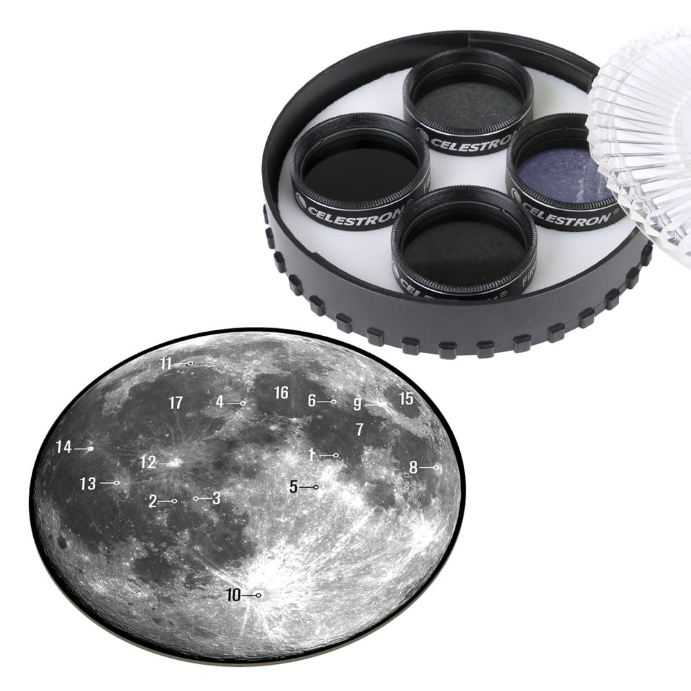 – Moon Filter Kit – Fits 1.25' Telescope Eyepieces – Includes 4 Neutral Densi...