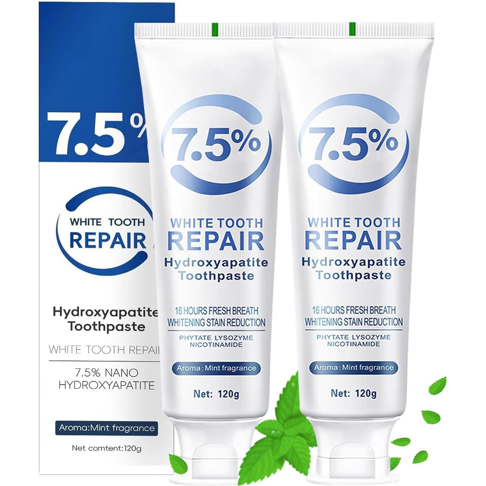 2 PCS Hydroxyapatite Toothpastes for Enamel Protection & Tooth Strengthening