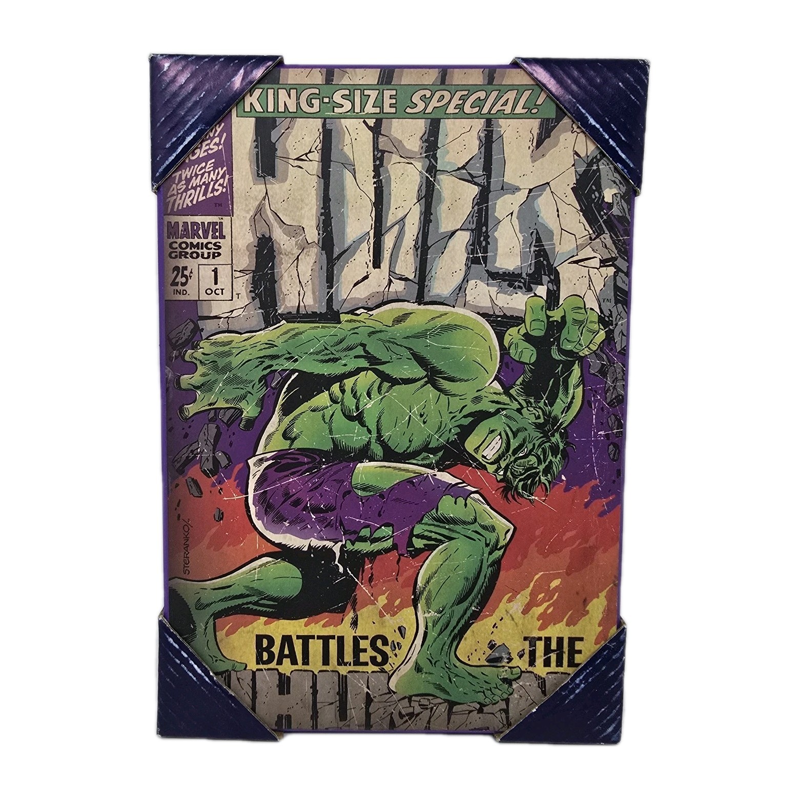 Marvel Comics The Hulk Battles The Humans Print Wall Art New