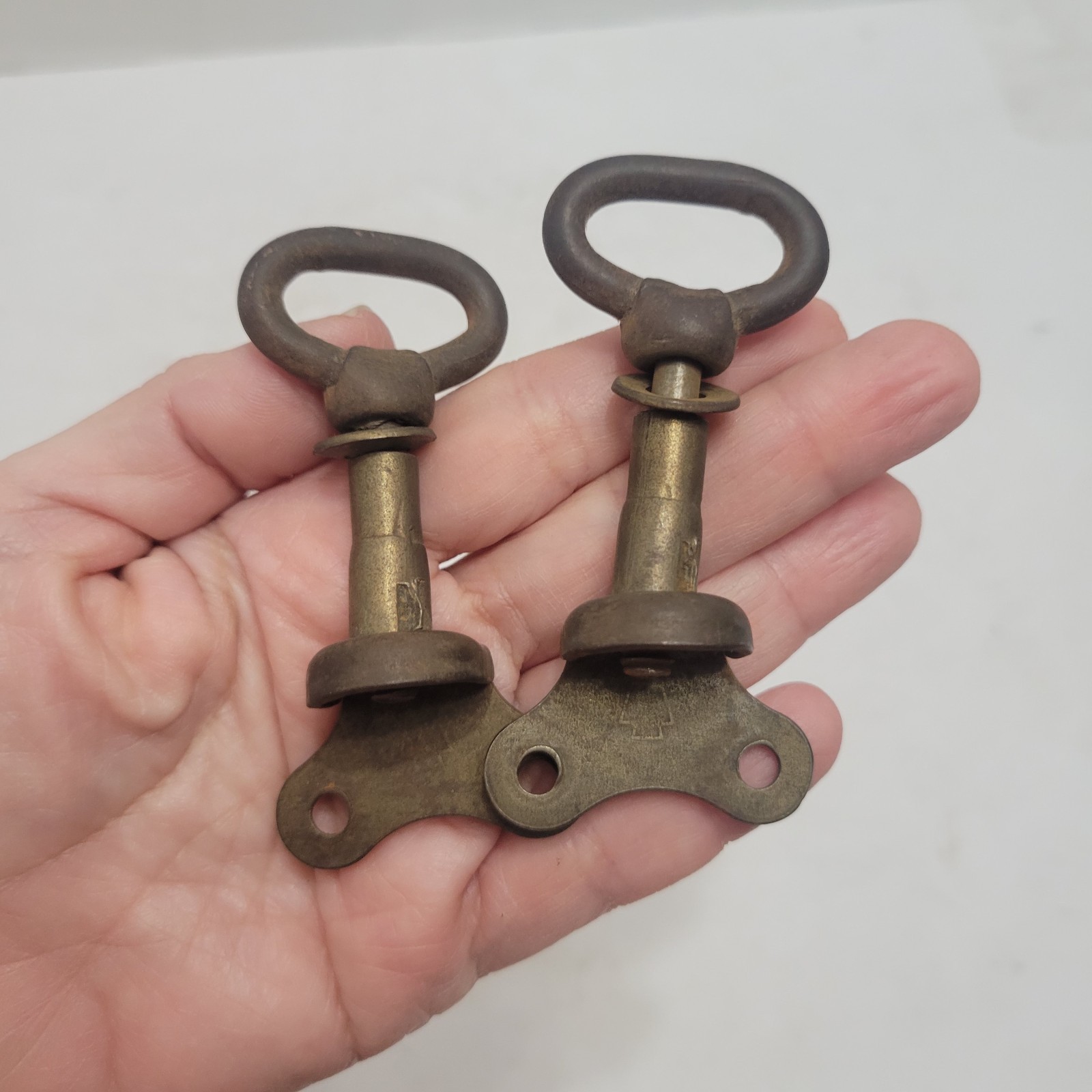 Pair Of 1800's EastLake Victorian Dresser Mirror Pivots Swivel Support Cheval