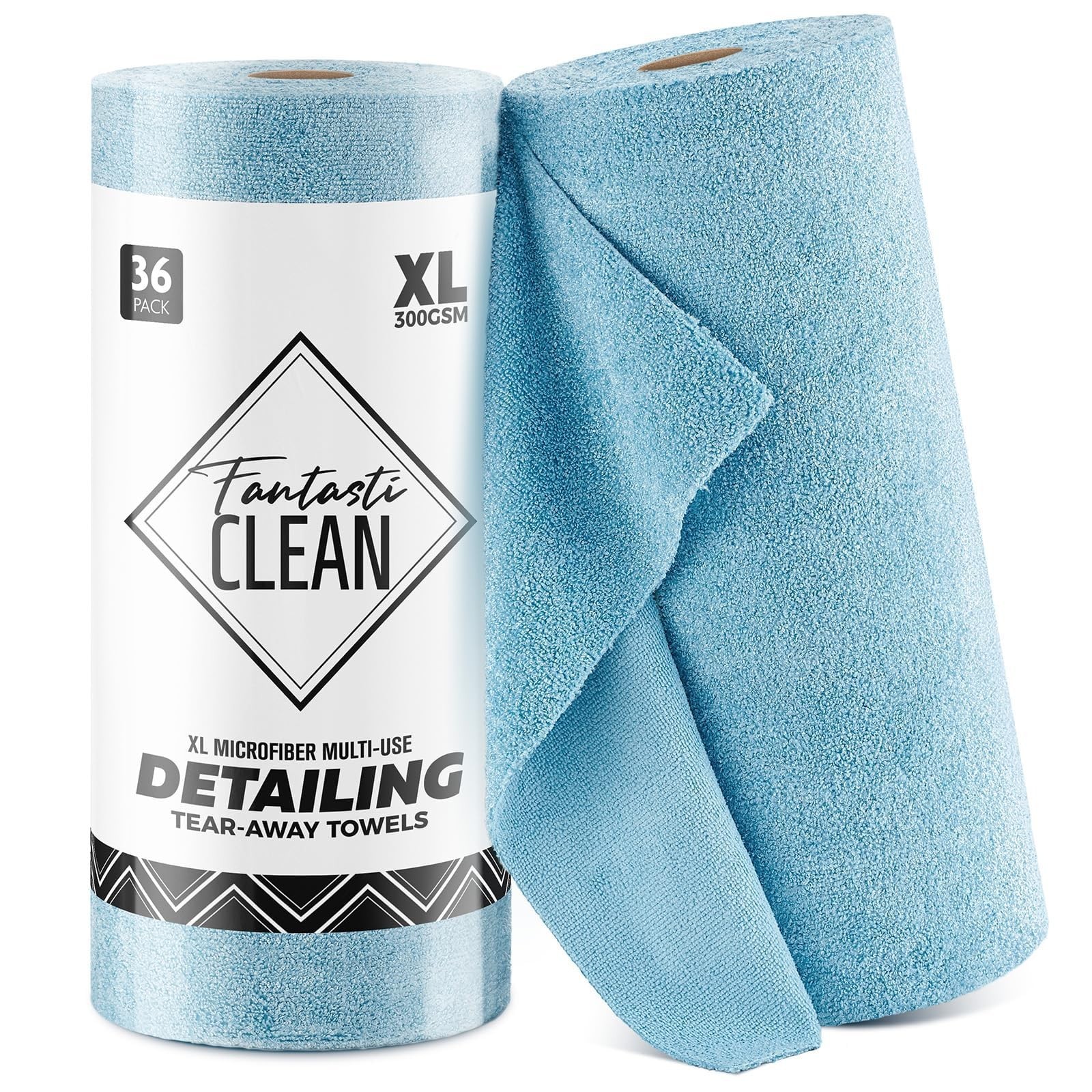 Fantasticlean XL Tear-Away Microfiber Cleaning Cloth Roll, 16'' by 16''- 36 S...