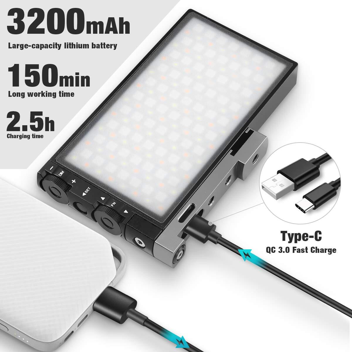 Pixel G1s 12W Mini RGB LED Video Light Pocket Fill Light Photography Lighting