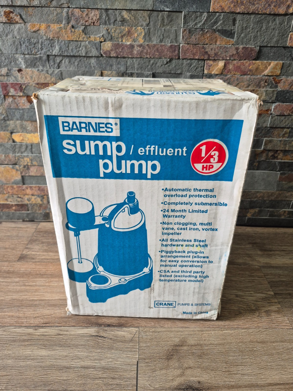 112547 BARNES 1/3 HP, 120 V, SUBMERSIBLE EFFLUENT PUMP