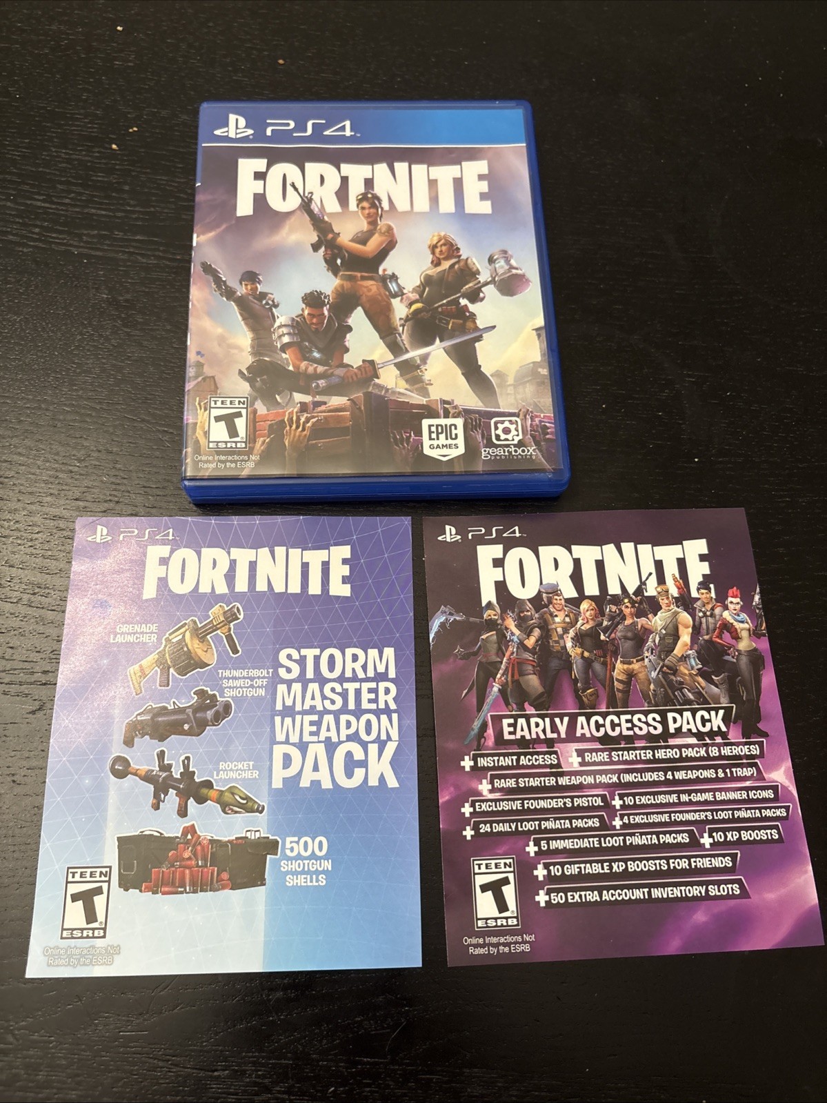 Fortnite (Sony PlayStation 4, 2017) COMPLETE IN BOX CIB with Redeemed Codes PS4